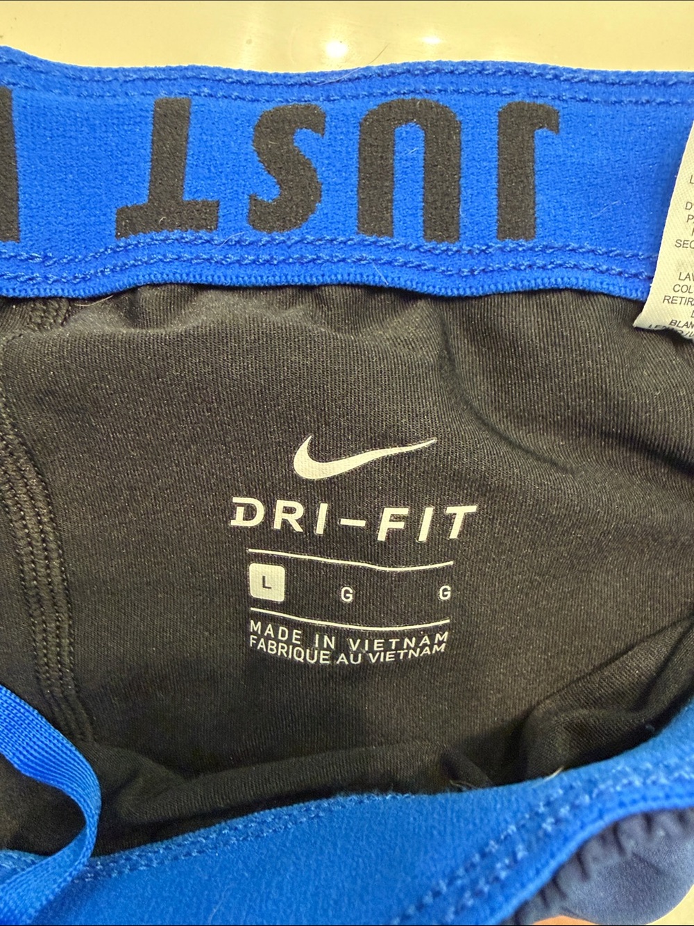 Nike Dri-Fit Navy Blue Athletic Running Shorts with lining to prevent chafing. - Picture 3 of 8